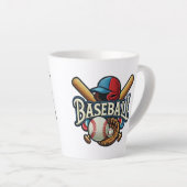 Klassische Baseball Essentials / Stilvolle Retro L Milchtasse (Rechte Ecke)