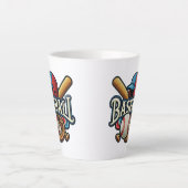 Klassische Baseball Essentials / Stilvolle Retro L Milchtasse (Vorderseite)