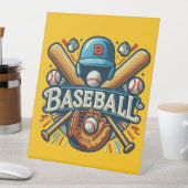 Klassische Baseball Essentials / Stilvolle Retro L Sockelschild (In Situ)