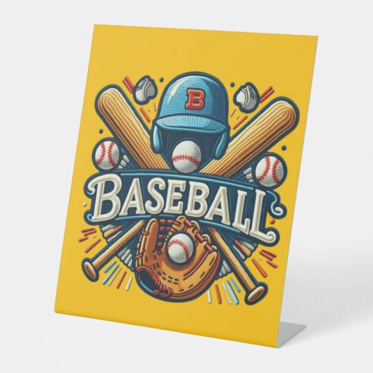 Klassische Baseball Essentials / Stilvolle Retro L Sockelschild (Vorderseite)