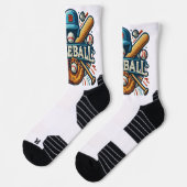 Klassische Baseball Essentials / Stilvolle Retro L Socken (Links)