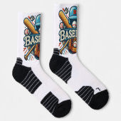 Klassische Baseball Essentials / Stilvolle Retro L Socken (Rechts)