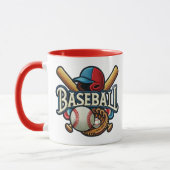Klassische Baseball Essentials / Stilvolle Retro L Tasse (Links)