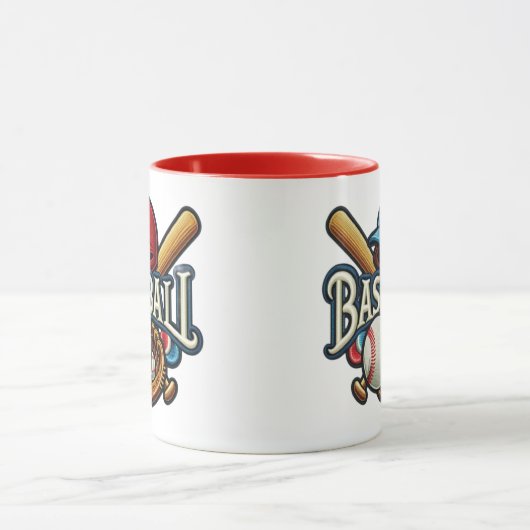 Klassische Baseball Essentials / Stilvolle Retro L Tasse (Zentrum)