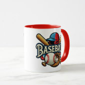 Klassische Baseball Essentials / Stilvolle Retro L Tasse (VorderseiteRechts)