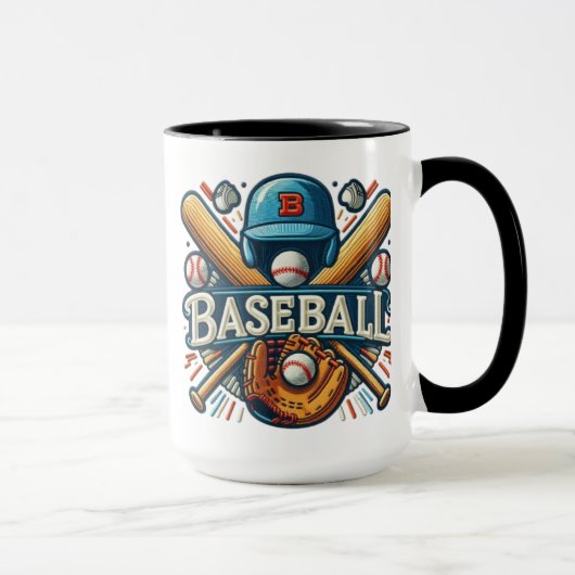 Klassische Baseball Essentials / Stilvolle Retro L Tasse (Rechts)