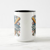 Klassische Baseball Essentials / Stilvolle Retro L Tasse (Zentrum)