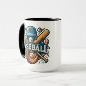 Klassische Baseball Essentials / Stilvolle Retro L Tasse (Vorderseite Links)