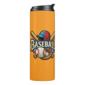 Klassische Baseball Essentials / Stilvolle Retro L Thermosbecher (Nach links gedreht)