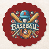 Klassische Baseball Essentials / Stilvolle Retro L Untersetzer (Vorderseite)