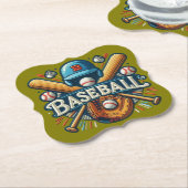 Klassische Baseball Essentials / Stilvolle Retro L Untersetzer (angewinkelt)