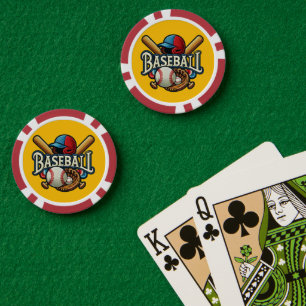 Klassische Baseball-Essentials / Stylische Retro-L Pokerchips