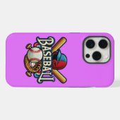 Klassische Baseball-Essentials / Stylischer Retro- iPhone Hülle (Rückseite (Horizontal))