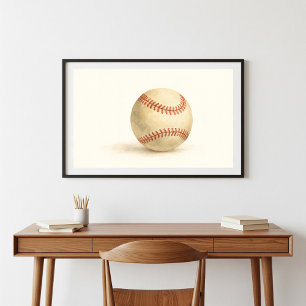 Klassische Baseball-Wasserfarben-Kunst Poster
