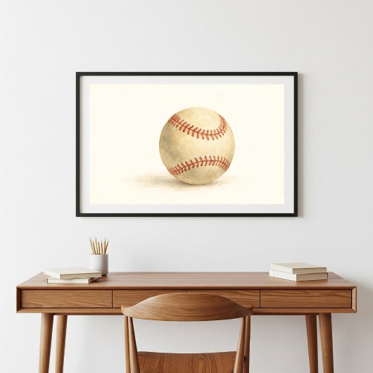 Klassische Baseball Waterolor Kunst Poster