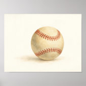Klassische Baseball Waterolor Kunst Poster (Vorne)
