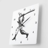 Klassische Baseballmauer Quadratische Wanduhr (Winkel)