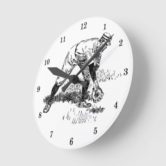 Klassische Baseballmauer Runde Wanduhr (Winkel)