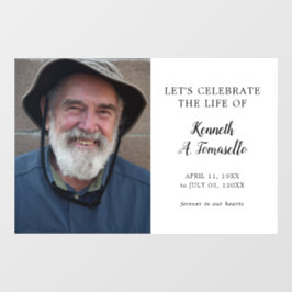 Klassische Beerdigungsfeier zum Foto des Lebens Fensteraufkleber