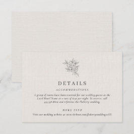 Klassische beige Details zu Botanischen Hochzeiten Begleitkarte