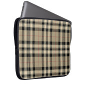 Klassische Beige Kariert Laptopschutzhülle (Vorne Rechts)