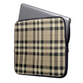 Klassische Beige Kariert Laptopschutzhülle (Vorderseite Links)