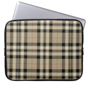 Klassische Beige Kariert Laptopschutzhülle