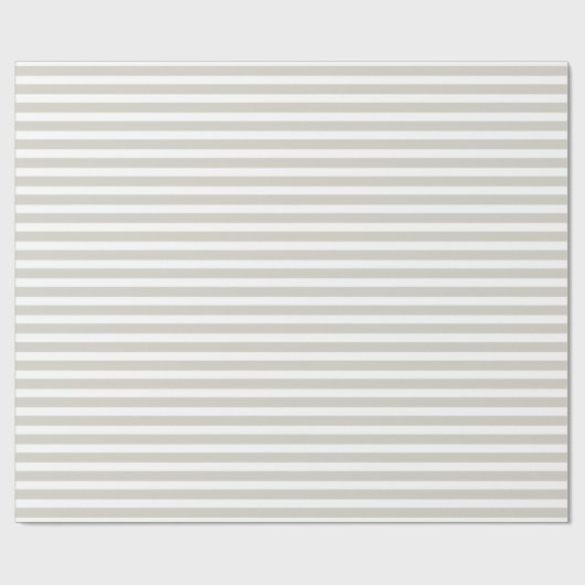 Klassische beige Leinenfarbe Stripes Muster Geschenkpapier (Flach)