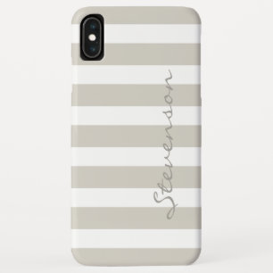 Klassische beige Leinenstreifen - personalisierter Case-Mate iPhone Hülle