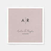 Klassische Beige Monogram Script Typografy Wedding Serviette (Vorderseite)