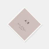Klassische Beige Monogram Script Typografy Wedding Serviette (Ecke)