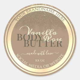 Klassische beige Produktverpackungsmarken Gold Fra Runder Aufkleber