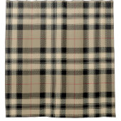 Klassische Beige und Schwarz Kariert Duschvorhang (Vorderseite)