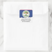 Klassische Belize-Flagge Quadratischer Aufkleber (Tasche)