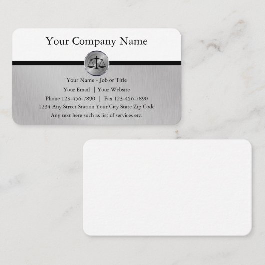 Klassische Berufliche Anwaltskarte Visitenkarte (Vorne/Hinten)