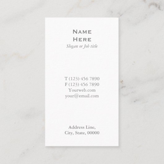 Klassische berufliche einfache vertikale visitenkarte (Rückseite)