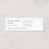 Klassische berufliche graue Minigeschäfts-Karten Mini Visitenkarte (Rückseite)