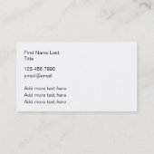 Klassische Berufliche, hochklassige Visitenkarten Visitenkarte (Rückseite)