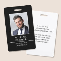 Klassische Berufliche ID-Schwarz-weiße Sicherheit