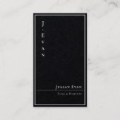 Klassische Berufliche, monochrome Black Business C Visitenkarte (Vorderseite)