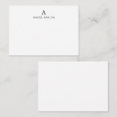 Klassische Berufliche Monogramm-Note-Karte Mitteilungskarte (Vorne/Hinten)
