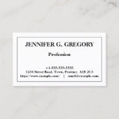 Klassische Berufliche Visitenkarte (Vorderseite)