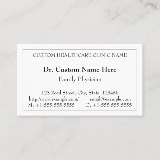 Klassische Berufliche Visitenkarte für das Gesundh (Vorderseite)