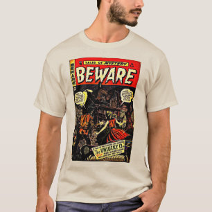 Klassische "BEWARE" Fantasy Comic T - Shirt