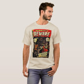 Klassische "BEWARE" Fantasy Comic T - Shirt (Vorne ganz)