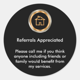 Klassische Bewertung von Agenten mit Real Anwesen Runder Aufkleber