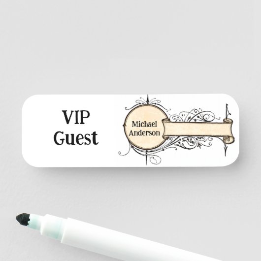 Klassische Bezeichnung Namensschild (Beispiel)