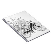 Klassische Bicycle Bloom Line Art Design Notizblock (Rechte Seite)