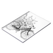 Klassische Bicycle Bloom Line Art Design Notizblock (Linke Seite)