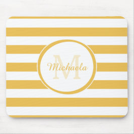 Klassische Big Stripes mit Mit Monogramm, gelbem N Mousepad